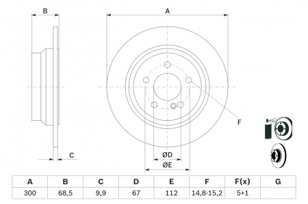 Disc frana spate BOSCH 0986479041 [2]