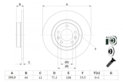 Disc frana spate BOSCH 0986479130 [4]