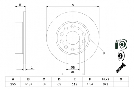 Disc frana spate BOSCH 0986479099 [2]