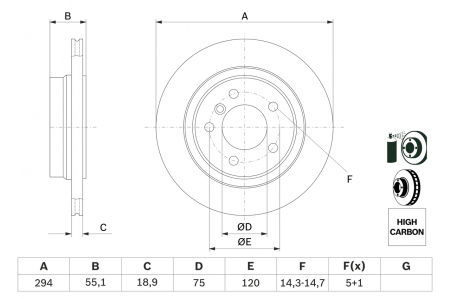 Disc frana spate BOSCH 0986478570 [4]
