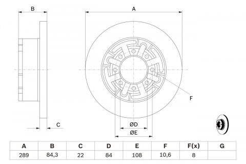 Disc frana spate BOSCH 0986478886 [3]