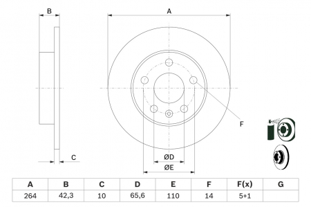 Disc frana spate BOSCH 0986478884 [4]