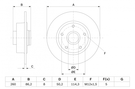 Disc frana spate BOSCH 0986479708 [2]