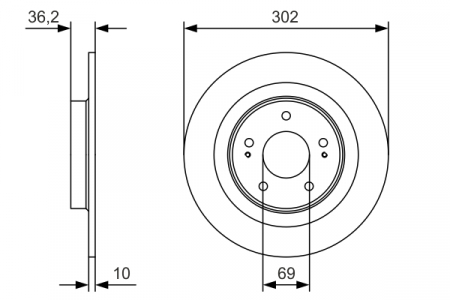 Disc frana spate BOSCH 0986479b04 [1]