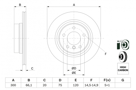Conex - Disc frana spate BOSCH 0986479218