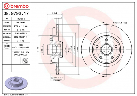 Disc frana BREMBO 08.9792.17 [1]
