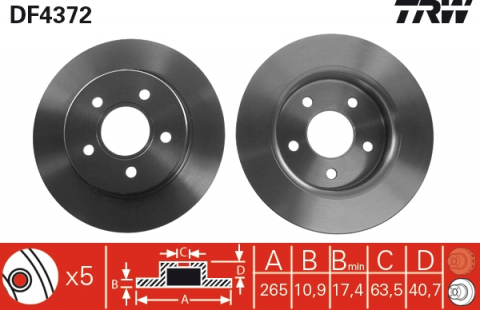 Piese auto - Disc frana spate ps TRW DF4372