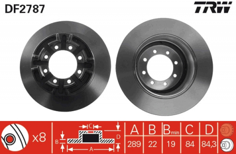 Piese auto - Disc frana spate TRW DF2787