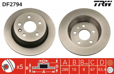 Disc frana spate TRW DF2794 [1]