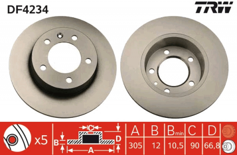 Discuri frana - Disc frana spate TRW DF4234