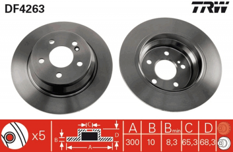 Discuri frana - Disc frana spate TRW DF4263