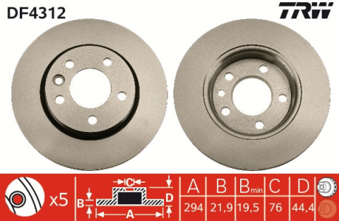 Discuri frana - Disc frana spate TRW DF4312