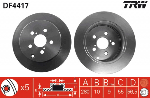 Piese auto - Disc frana spate TRW DF4417