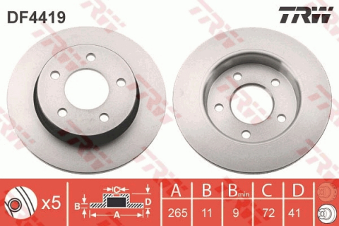 Discuri frana - Disc frana spate TRW DF4419
