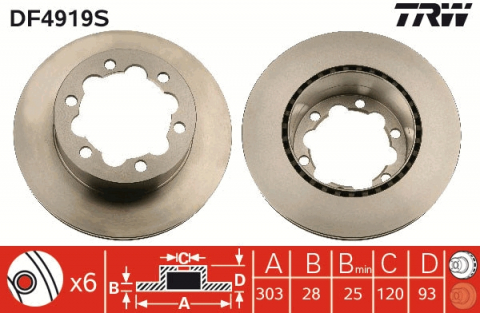 Discuri frana - Disc frana spate TRW DF4919S