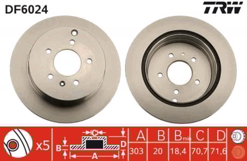 Discuri frana - Disc frana spate TRW DF6024
