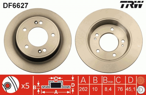Piese auto - Disc frana spate TRW DF6627