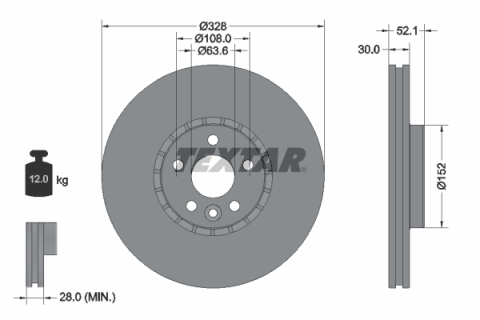 Piese auto - Disc frana TEXTAR 92196305