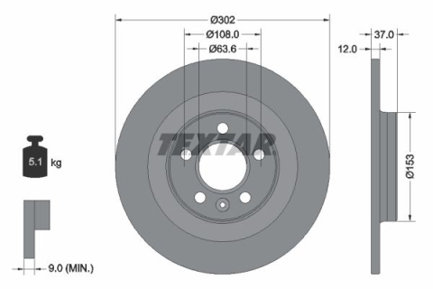 Piese auto - Disc frana TEXTAR 92304703