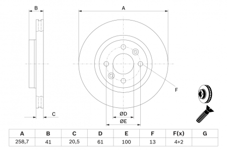 Disc frana ventilat fata BOSCH 0986478124 [2]
