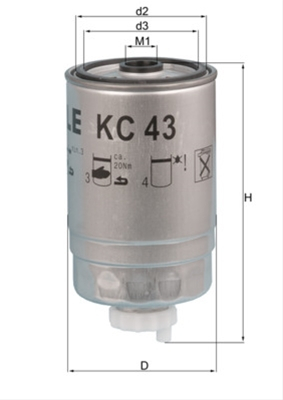 Filtre combustibil - Filtru combustibil MAHLE KC43