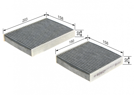 Filtre habitaclu - Filtru habitaclu BOSCH cu carbon activ 1987432436