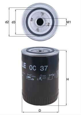 Piese auto - Filtru ulei MAHLE OC37