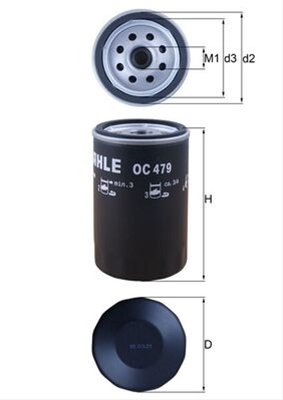 Piese auto - Filtru ulei MAHLE OC479