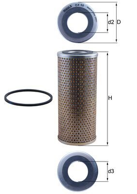 Piese auto - Filtru ulei MAHLE OX50D