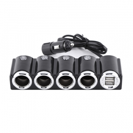ACCESORII - Incarcator Auto Pni Lighter 04 Cu 4 Iesiri Bricheta 12V/24V Si 2 Iesiri Usb (1A), Indicator Led