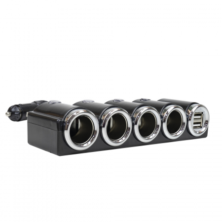 Incarcator Auto Pni Lighter 04 Cu 4 Iesiri Bricheta 12V/24V Si 2 Iesiri Usb (1A), Indicator Led [4]