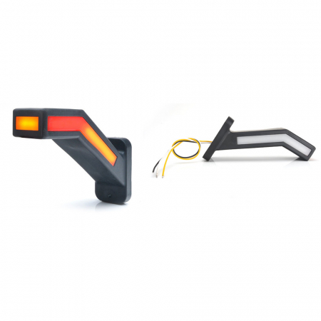 ACCESORII - Lampa Gabarit Led Cu Brat 1259L W168.6Dd, 12V-24V, Pozitie Alb / Rosu / Portocaliu Cu Semnalizare Stanga Was