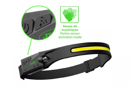 ACCESORII - Lanterna Frontala Reincarcabila 350Lm Cob Si Senzon Miscare Jbm