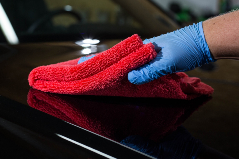 Laveta microfibra profesionala rosie Ewocar, 400gsm [2]