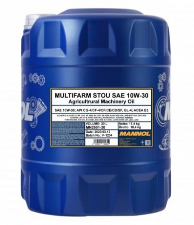 Ulei pentru agricultura - Ulei motor Mannol Multifarm STOU 10W30 - 20 Litri