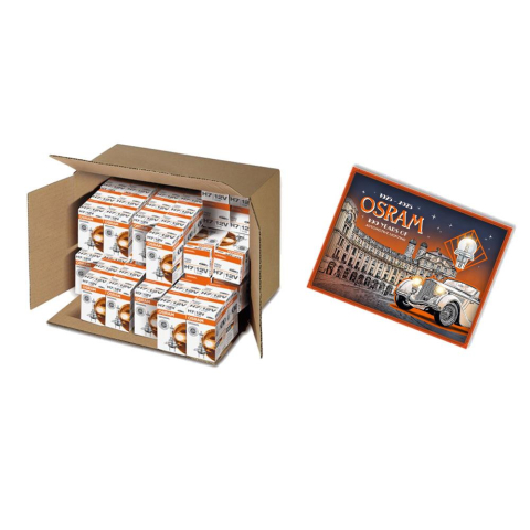 BECURI AUTO - PACHET BECURI OSRAM ORIGINAL 30 BUC H7 + METALSIGN RETRO