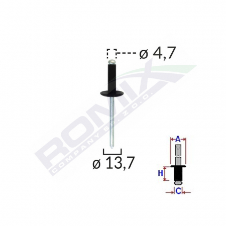 ACCESORII - Popnit Universal Negru 4.7Mm Set 10 Buc
