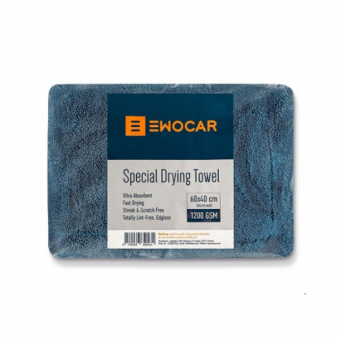Detailing si Cosmetica - Prosop uscare ultra absorbant albastru Ewocar 60x40cm, 1200GSM