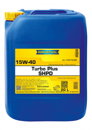 Ulei motor camion si autoutilitara - Ravenol Turbo Plus SHPD 15W40 - 20 Litri