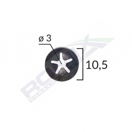 Saiba Fixare Tapiterie Universal - Negru - 10.5Mm Set 25 Buc [1]