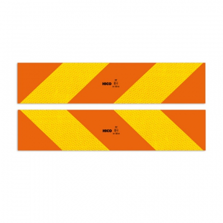 ACCESORII - Set 2 Autocolante Reflectorizante Galben/Rosu Fluorescent 565X132 Mm Hico