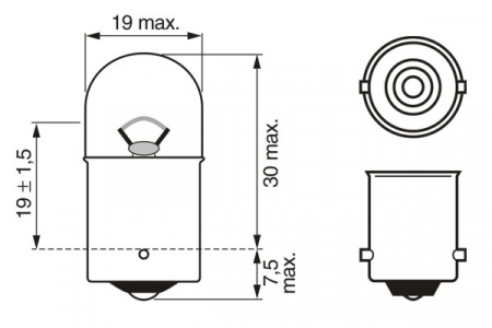 Set 2 Becuri 12V R10W 10W Pure Light (Blister) Bosch [4]