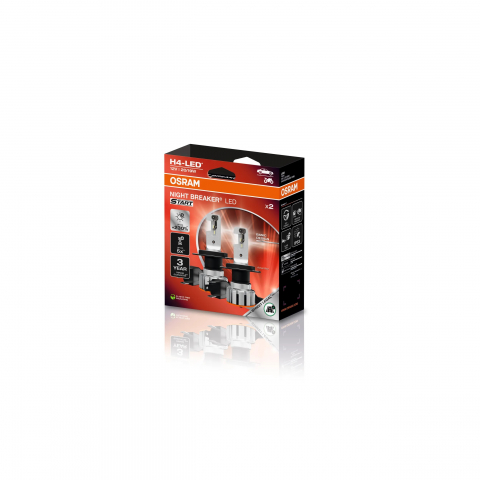 ACCESORII - SET 2 BECURI NIGHT BREAKER LED START H4 +230% BLISTER OMOLOGARE RAR