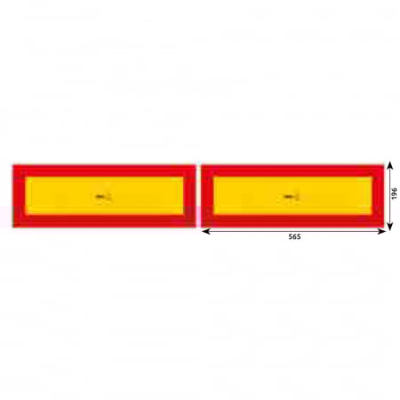 ACCESORII - Set 2 Placute Reflectorizante 565X196 Mm Galben/ Rosu Aluminiu Hico