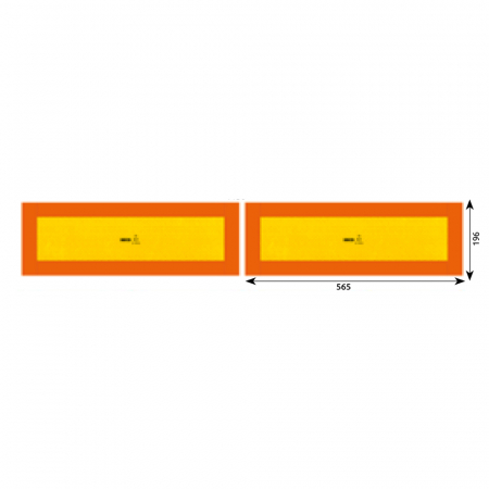 ACCESORII - Set 2 Placute Reflectorizante Galben/Rosu Fluorescent 565X196 Mm Aluminiu Rf 70.01Shico