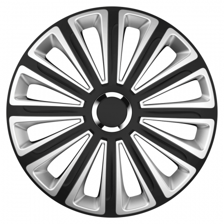 ACCESORII - Set Capace Roti 15` Silver&Black Cu Inel Cromat Trend