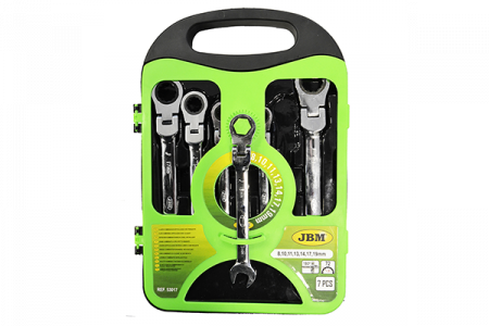 ACCESORII - Set De 7 Chei Combinate Cu Clichet Si Cap Rotativ Jbm