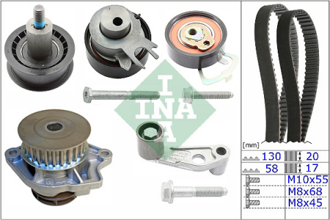 Piese auto - Set distributie + pompa de apa INA 530008931