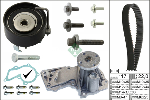 Piese auto - Set distributie + pompa de apa INA 530049530