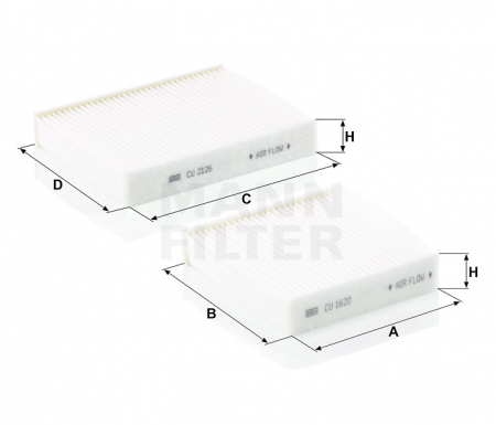 Set Filtre Habitaclu Mann-Filter CU21000-2 [1]